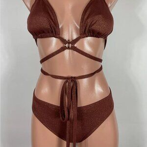 BRAND NEW WITH TAGS Hollister Brown Bikini Set